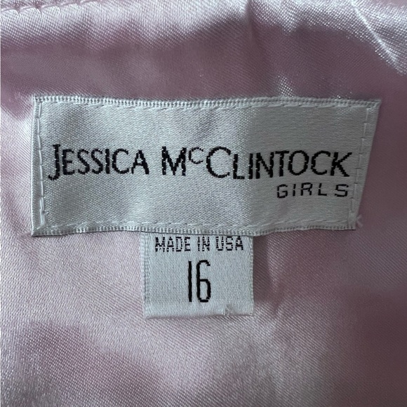 Jessica Mclintock Girls Vintage Pink & Black Chiffon Dress Size 16 - Picture 8 of 9